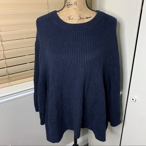 MICHAEL Michael Kors Navy Ribbed Scoop-Neck Pullover